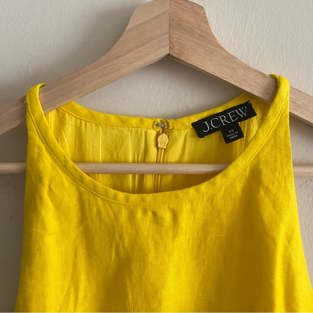 J. Crew Maxine High Neck Shift Dress in Linen Yellow - XS - Picture 11 of 16